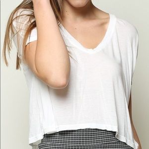 Brandy Melville White V-Neck